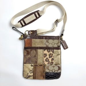 Vintage Coach Patchwork Animal Print Crossbody Bag